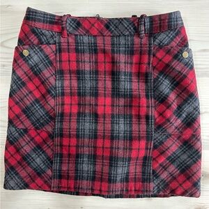 Eddie Bauer wool blend plaid skirt, size 4